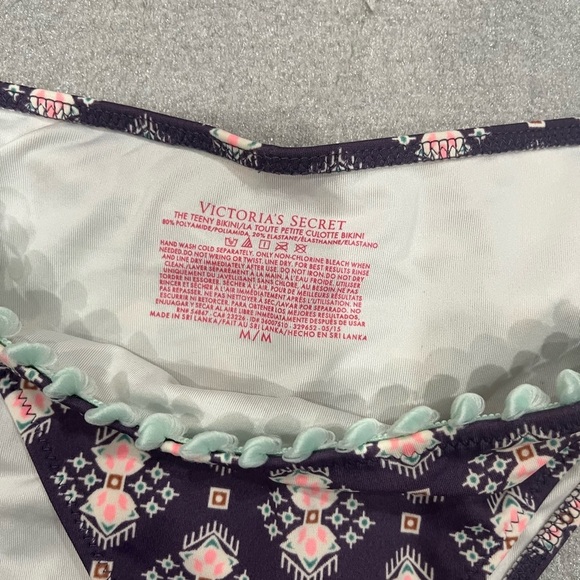[Up:L/Bottom:M]Victoria Secret The Teeny Bikini Floral Patterned Set Tassels - Picture 4 of 6